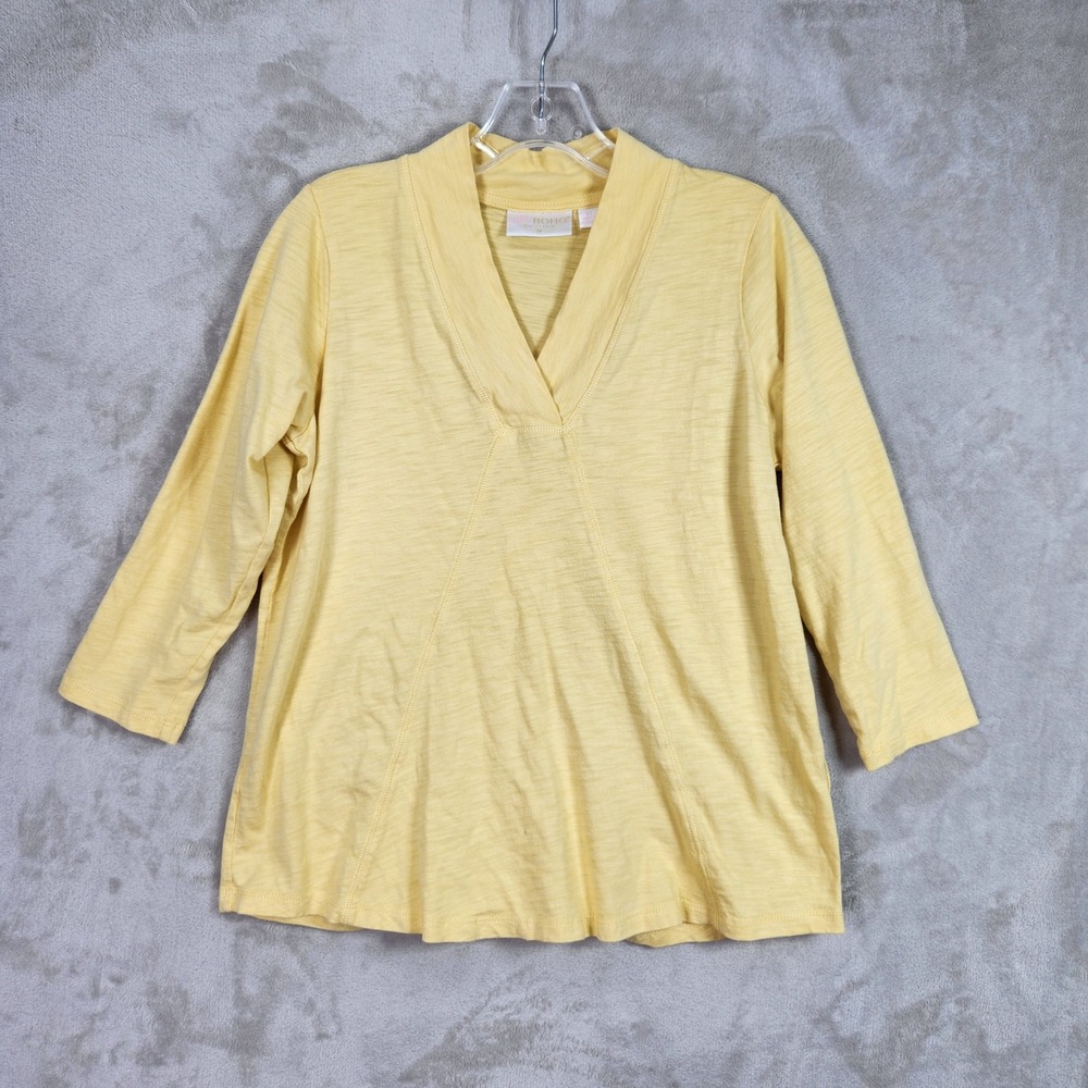 Belle Boho by Kim Gravel XS Sahara Sun Slub Knit Western Chic Seamed Top A698046